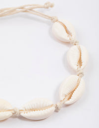 Neutral Cord Cowrie Shell Bracelet - link has visual effect only