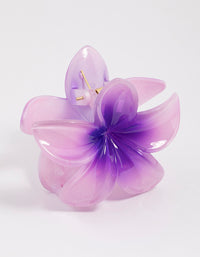 Lilac Frangipani Flower Hair Claw Clip - link has visual effect only