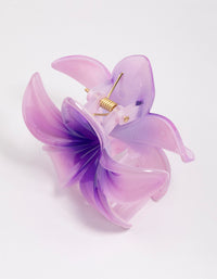 Lilac Frangipani Flower Hair Claw Clip - link has visual effect only