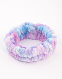 Tie Dye Blue & Purple Fluffy Headband - link has visual effect only