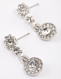 Rhodium Classic Signet Drop Earrings & Polishing Set - link has visual effect only