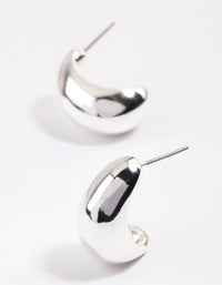 Silver Chunky Bubble Hoop Earrings & Polishing Set - link has visual effect only