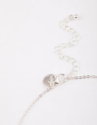 Silver Encased Diamante Drop Necklace & Polishing Set - link has visual effect only