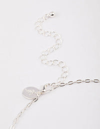 Silver Linked Circle Diamante Necklace & Polishing Set - link has visual effect only