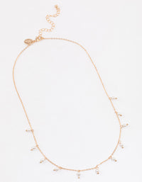 Gold Pearl Droplet Necklace & Polishing Set - link has visual effect only