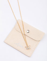 Gold Diamante Butterfly Necklace & Polishing Set - link has visual effect only