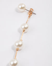 Gold Fine Snake Chain Pearl Drop Earrings - link has visual effect only