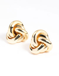 Gold Plated Classic Knotted Stud Earrings - link has visual effect only