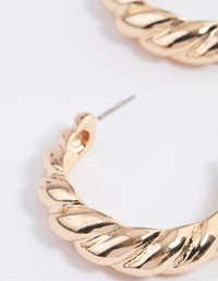 Gold Textured Hoop Earrings - link has visual effect only