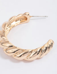 Gold Textured Hoop Earrings - link has visual effect only