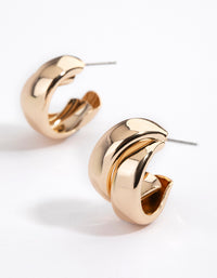 Gold Multi Double Hoop Drop Earrings - link has visual effect only