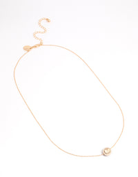 Gold Thin Chain Ball Pendant Necklace - link has visual effect only