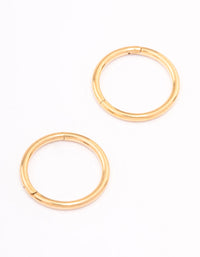 Gold Plated Plain Clicker Earrings 7mm - link has visual effect only