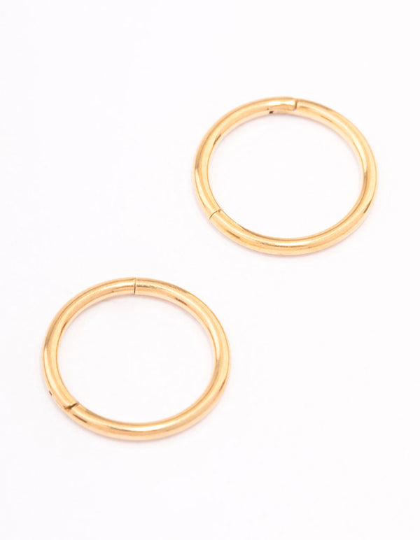 Gold Plated Plain Clicker Earrings 7mm