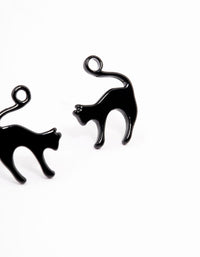 Acrylic Black Cat Stud Earrings - link has visual effect only