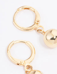 Gold Small Classic Ball Huggie Earrings - link has visual effect only