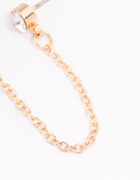 Gold Diamante & Heart Chain Earrings - link has visual effect only