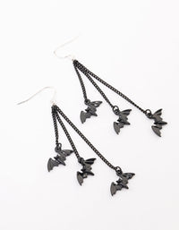 Black Multi Chain Bat Drop Earrings - link has visual effect only