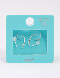 Sterling Silver Wishbone Thread Through Earrings - link has visual effect only