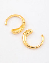 Gold Plated Sterling Silver Calligraphy Hoop Earrings - link has visual effect only