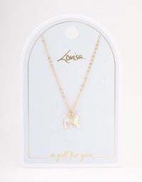 Gold Diamante Butterfly Necklace - link has visual effect only