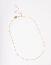 Gold Diamante Stone Chain Necklace - link has visual effect only