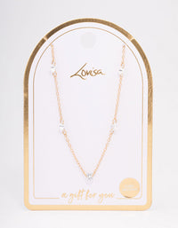 Gold Diamante Stone Chain Necklace - link has visual effect only