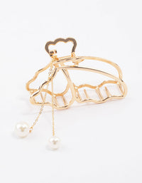 Gold Butterfly & Pearl Hair Claw Clip - link has visual effect only