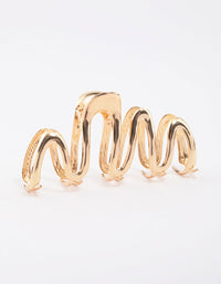 Gold Bold Wavy Hair Claw Clip - link has visual effect only