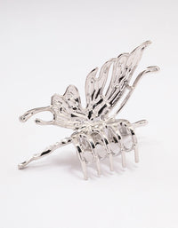 Rhodium Melted Butterfly Hair Claw Clip - link has visual effect only