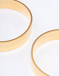 Waterproof Gold Plated Stainless Steel Large Smooth Hoop Earrings - link has visual effect only