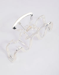 Silver Metal Wavy Hair Claw Clip - link has visual effect only