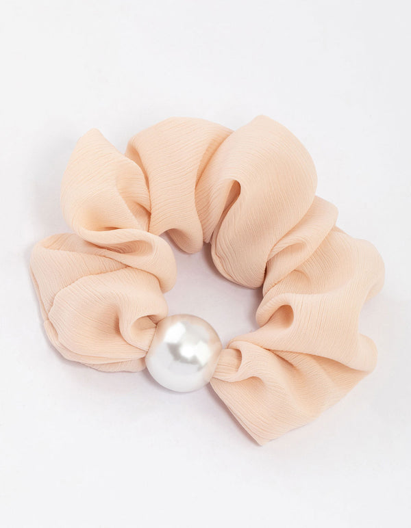 Neutral Fabric Hair Scrunchie