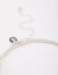 Rhodium Decorative Diamante Long Necklace - link has visual effect only