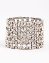 Rhodium Diamante Chunky Cut-Out Bracelet - link has visual effect only