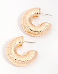 Gold Springy Hoop Earrings - link has visual effect only