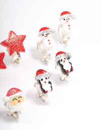 Kids Polymer Christmas Clip On Earrings 5-Pack - link has visual effect only