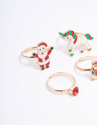 Kids Christmas Santa Ring 6-Pack - link has visual effect only