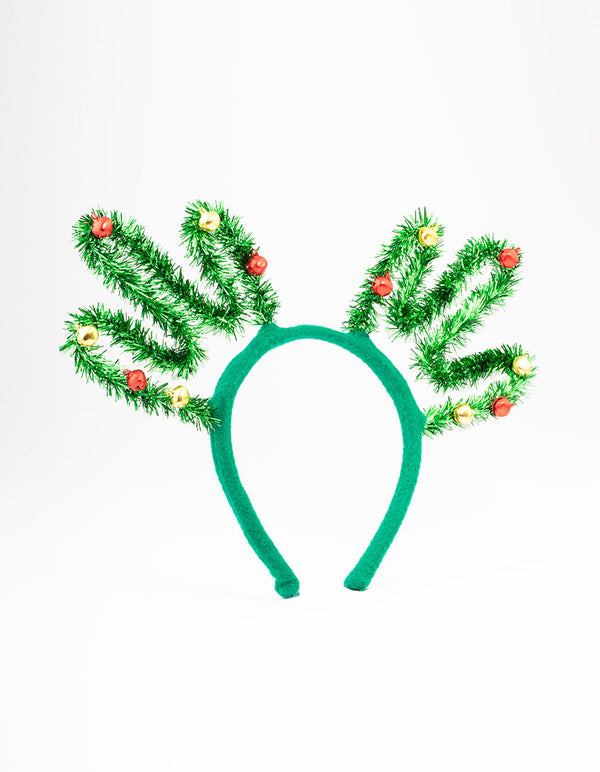 Kids Fabric Christmas Tinsel Antler Headband