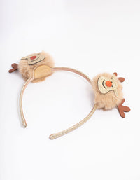 Kids Fabric Christmas Reindeer Pom Pom Headband - link has visual effect only