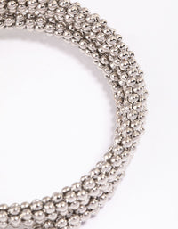 Rhodium Ball Wrapped Cuff Bangle - link has visual effect only