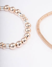 Rose Gold Multirow Pendant Stretch Bracelet - link has visual effect only