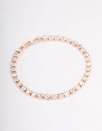 Rose Gold Diamante Round Stone Tennis Bracelet - link has visual effect only