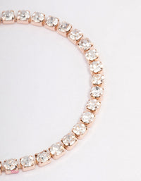 Rose Gold Diamante Round Stone Tennis Bracelet - link has visual effect only