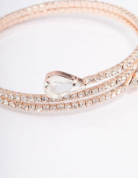 Rose Gold Diamante Pear Double Row Wrist Cuff - link has visual effect only