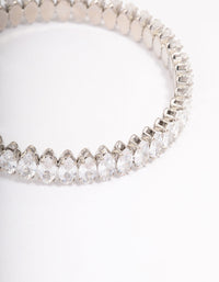 Rhodium Marquise Luxe Cubic Zirconia Bangle - link has visual effect only