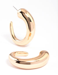 Gold Large Hoop Statement Earrings - link has visual effect only