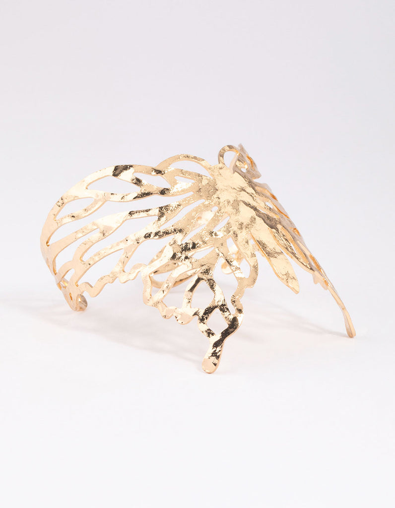 Gold Butterfly Large Arm Cuff