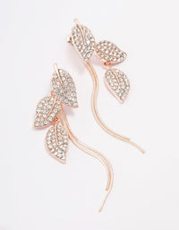 Rose Gold Leafy Trail Drop Earrings - link has visual effect only