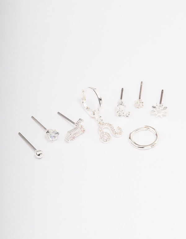 Silver Plated Leo Earring Pack